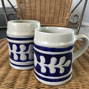 Two Tavern Mugs - Vintage Williamsburg salt-glazed stoneware mugs